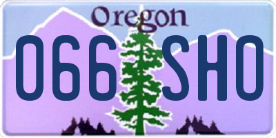 OR license plate 066SHO