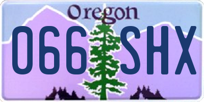 OR license plate 066SHX