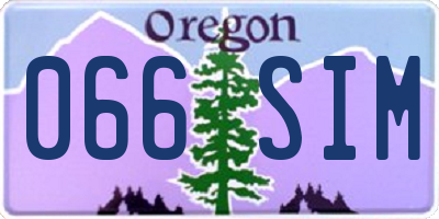 OR license plate 066SIM