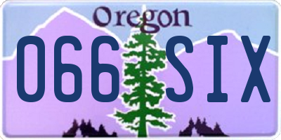 OR license plate 066SIX