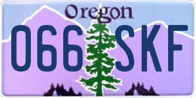 OR license plate 066SKF