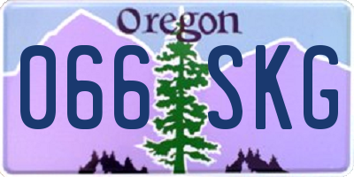 OR license plate 066SKG