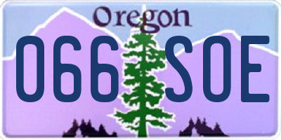 OR license plate 066SOE