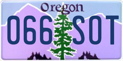 OR license plate 066SOT