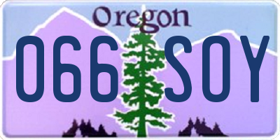 OR license plate 066SOY