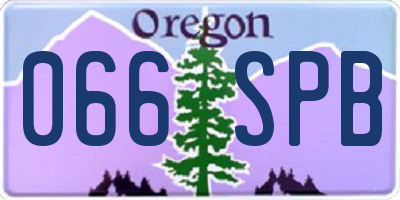 OR license plate 066SPB