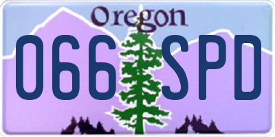 OR license plate 066SPD