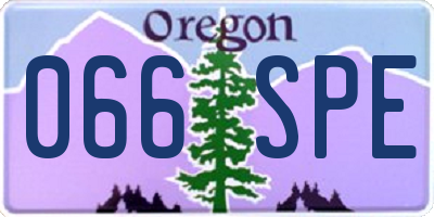 OR license plate 066SPE