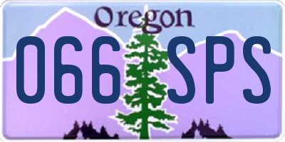 OR license plate 066SPS