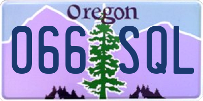 OR license plate 066SQL