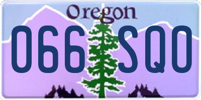 OR license plate 066SQO