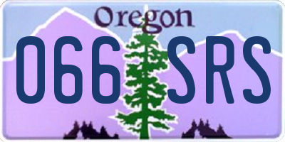 OR license plate 066SRS