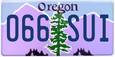 OR license plate 066SUI