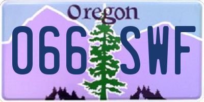 OR license plate 066SWF