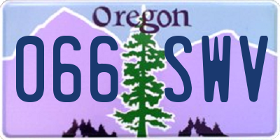 OR license plate 066SWV