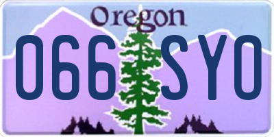 OR license plate 066SYO