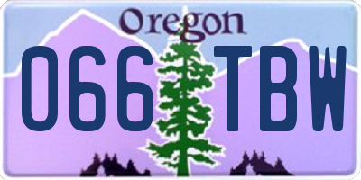 OR license plate 066TBW