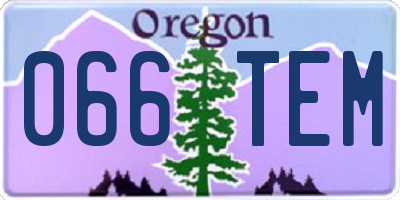 OR license plate 066TEM