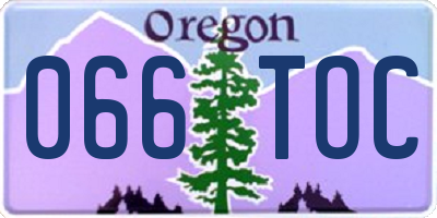 OR license plate 066TOC