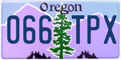 OR license plate 066TPX