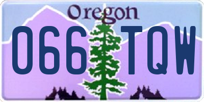 OR license plate 066TQW