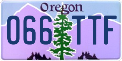 OR license plate 066TTF