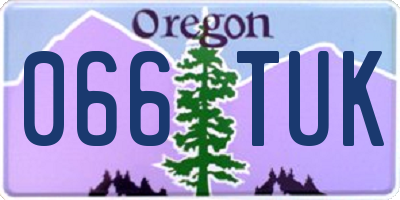 OR license plate 066TUK