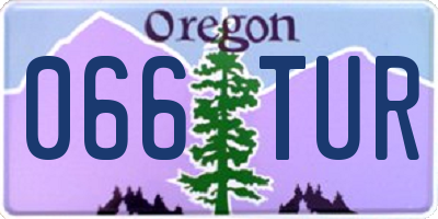OR license plate 066TUR