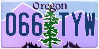 OR license plate 066TYW