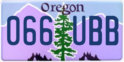 OR license plate 066UBB