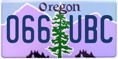 OR license plate 066UBC