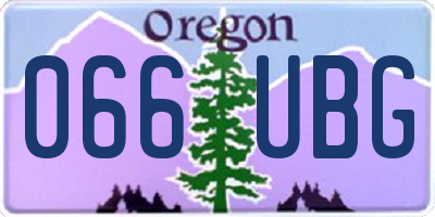 OR license plate 066UBG