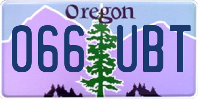 OR license plate 066UBT