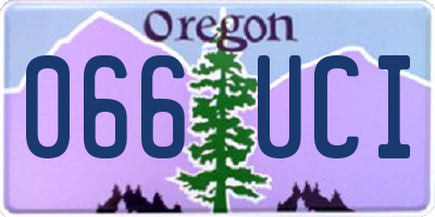 OR license plate 066UCI