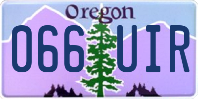 OR license plate 066UIR
