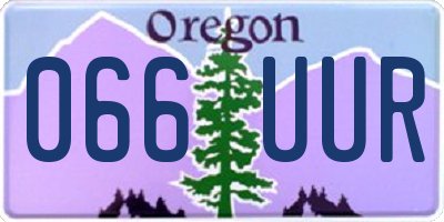 OR license plate 066UUR