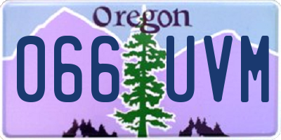 OR license plate 066UVM
