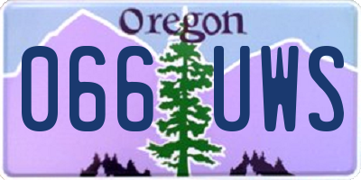 OR license plate 066UWS
