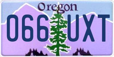 OR license plate 066UXT