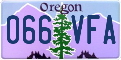 OR license plate 066VFA
