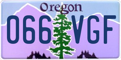 OR license plate 066VGF