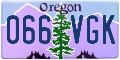 OR license plate 066VGK