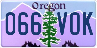 OR license plate 066VOK