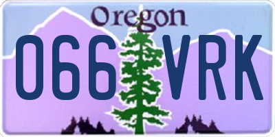 OR license plate 066VRK