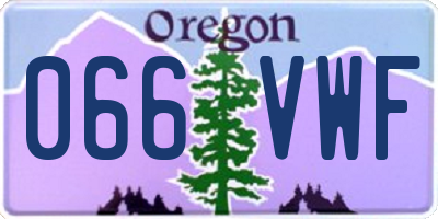 OR license plate 066VWF