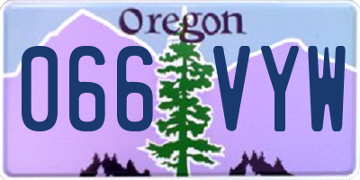 OR license plate 066VYW