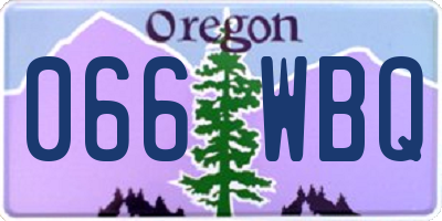 OR license plate 066WBQ