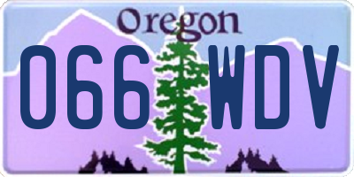 OR license plate 066WDV