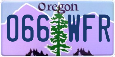 OR license plate 066WFR