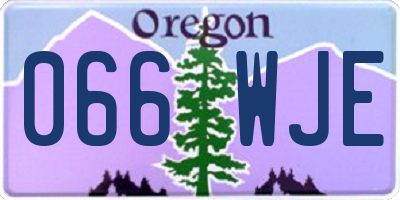 OR license plate 066WJE